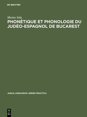 cover image of Phonétique et phonologie du judéo-espagnol de Bucarest